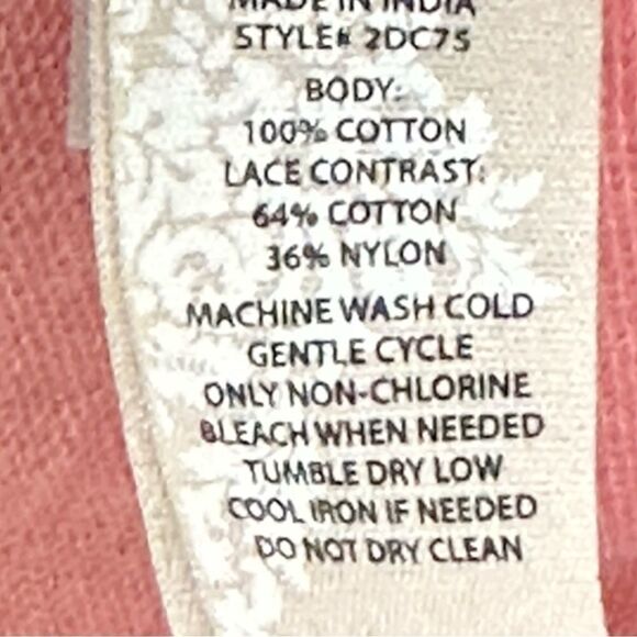 Soft Surroundings Cowl Neck Lace Sleeve Sweatshirt Coral Size - Picture 11 of 12